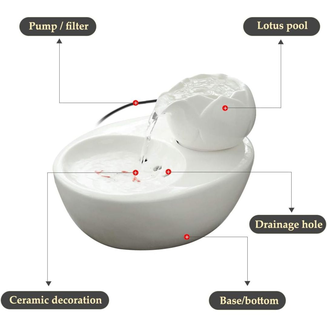 PuraLotus™ Ceramic Pet Fountain